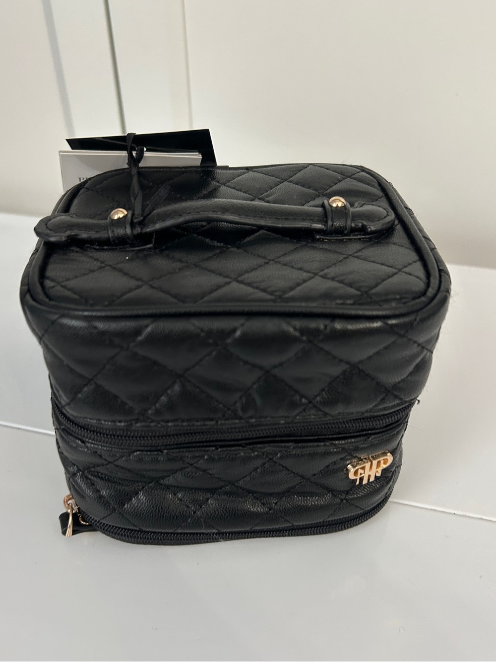 PurseN Prima Weekender Jewelry Case Black Quilted Travel Organizer Bag With Tags